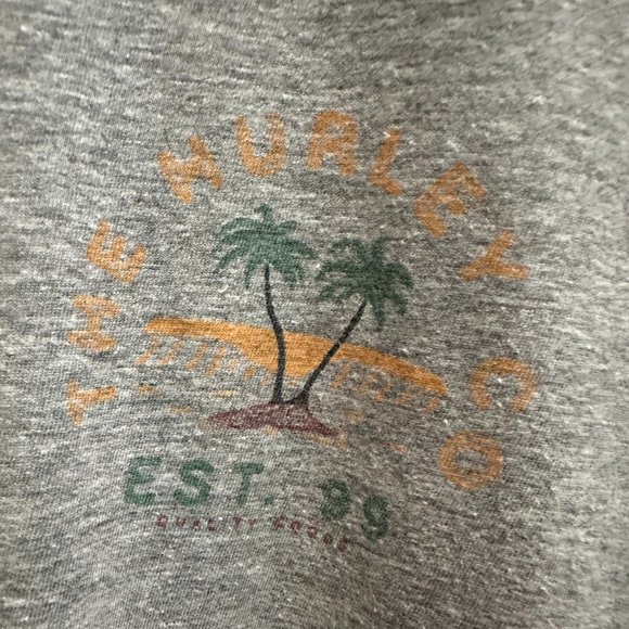 Hurley Grey Men's T-shirt, Size L - Picture 2 of 3